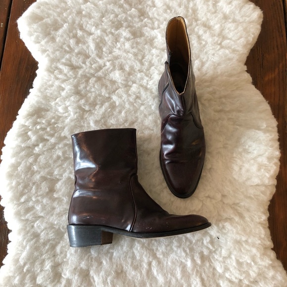 Mario Calugi Brown Leather Boots Size 7.5 - Picture 1 of 8